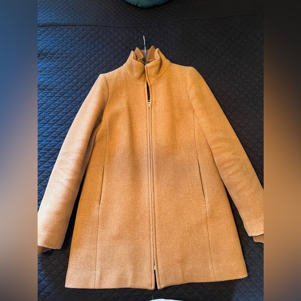 J Crew Italian Wool Coat | Beige | Size 8 TALL